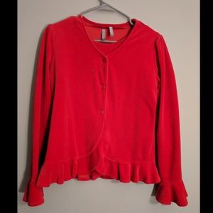 Hanna Andersson Velvet Blouse & Cardigan Ruffle